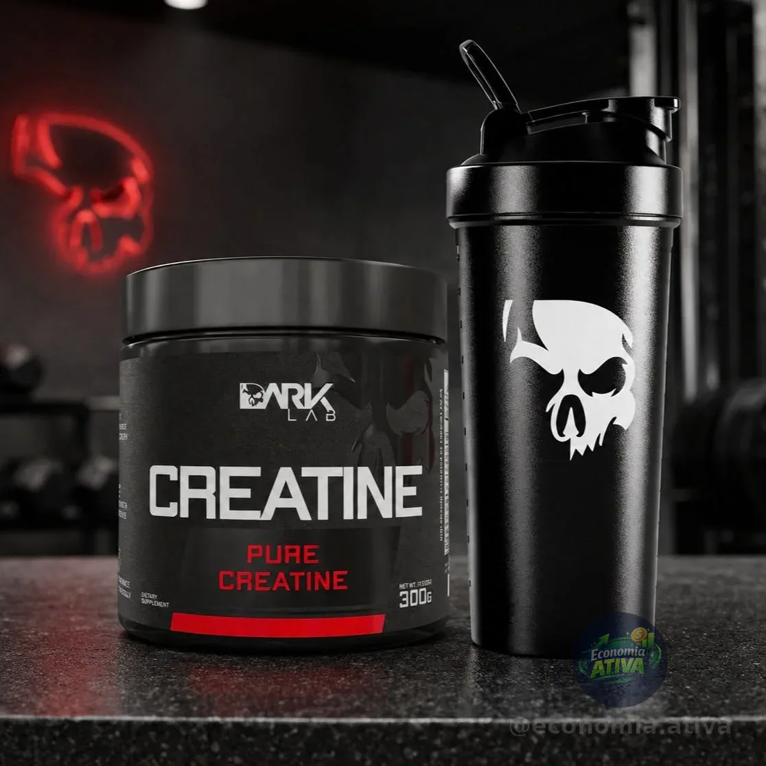 Creatina 100% Pura 300g  ⁠Coqueteleira Preta 700ml