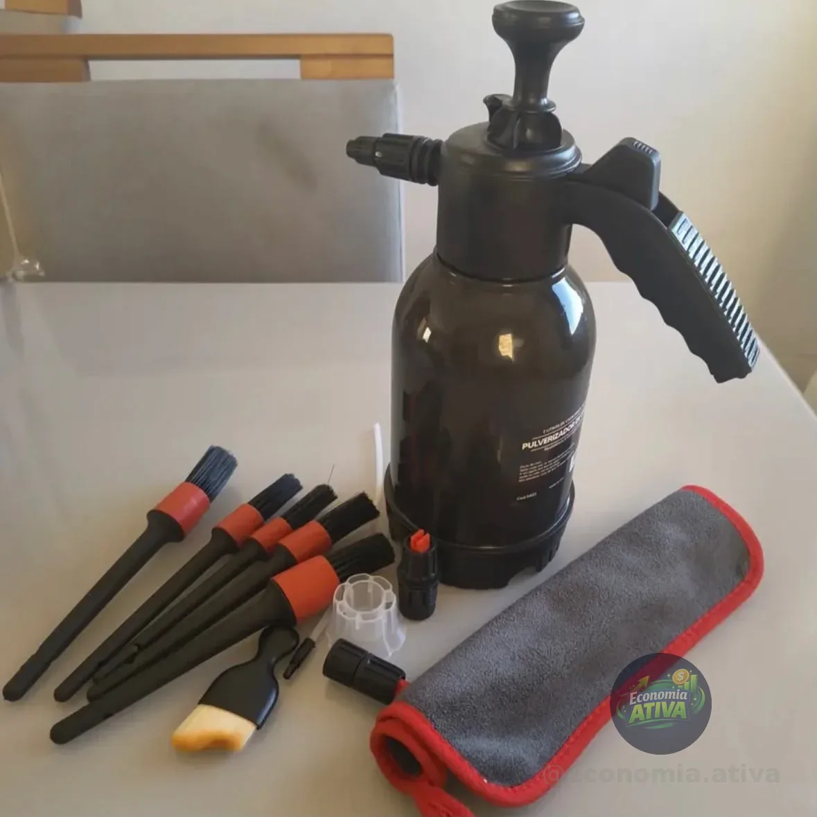 Kit Pulverizador Profissional • Snow Foam 2L Com 3 Bicos Spray • Pincel De Detalhe • ⁠Toalha De Secagem
