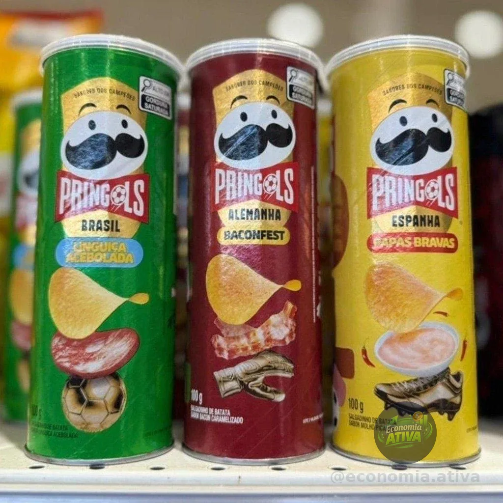 Salgadinho Batata Frita Pringles Tripack Especial Festa do Futebol