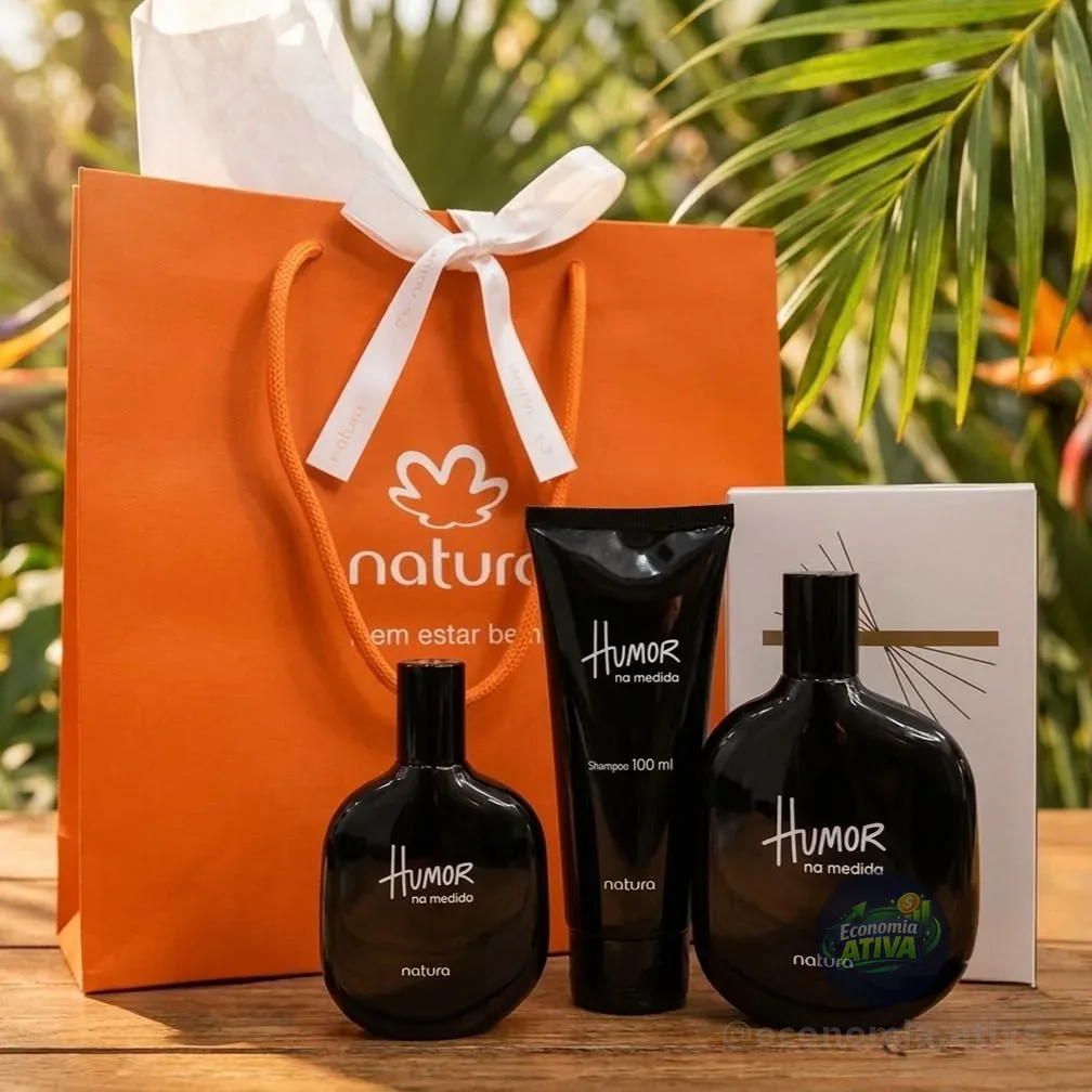 Kit Humor Na Medida Natura • Perfume 75ml • ⁠Shampoo 100ml • ⁠Miniatura 25ml