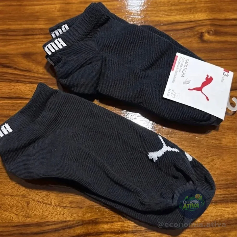 6 Pares Meias Puma Cano Baixo Curto