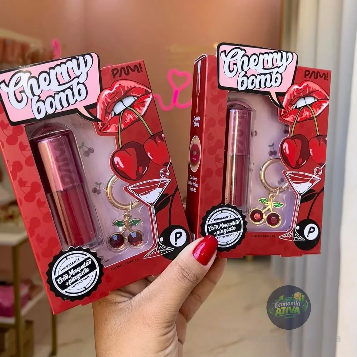 Gloss Labial Cherry Bomb Pam By Pamella 5g