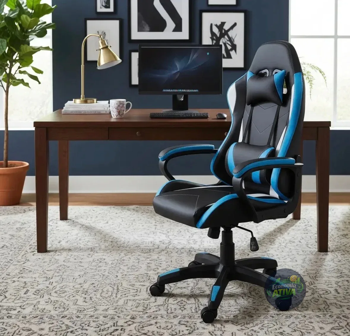 Cadeira Gamer Couro Sintético (5 cores)