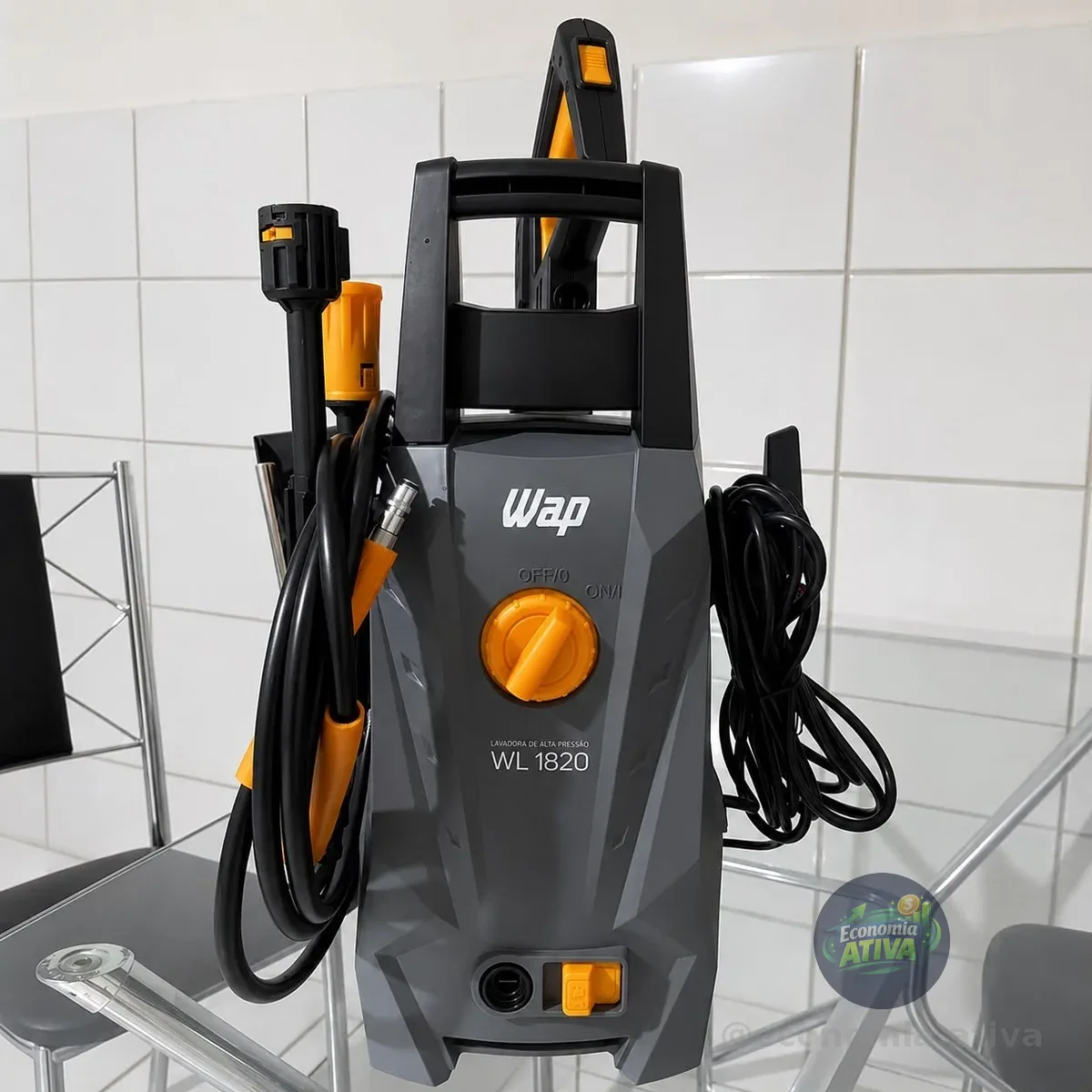 Lavadora de Alta Pressão WAP WL 1820 1400W com Stop Total, Jato Leque e Concentrado