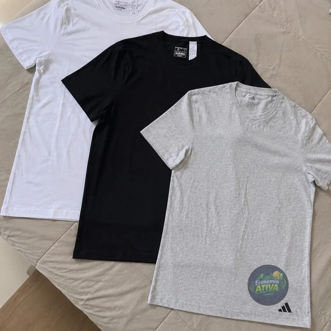 Kit 3 Camisetas Adidas Basicas