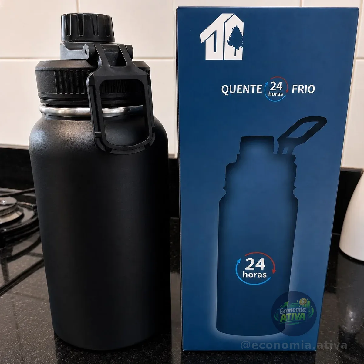 Garrafa Térmica 1200ml Portátil Isolamento De Aço