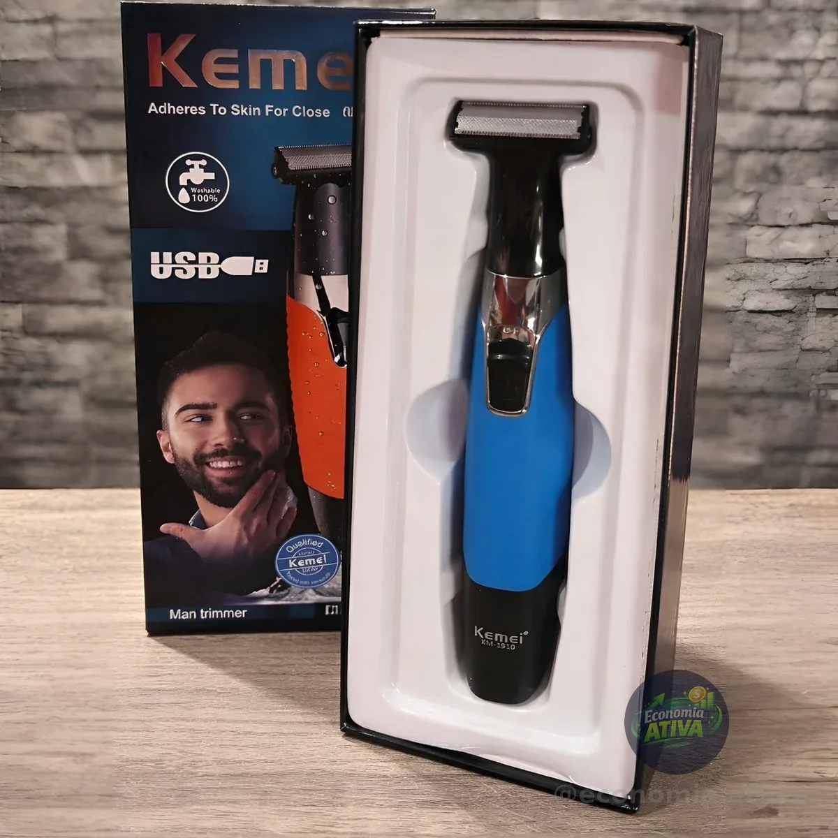 Barbeador Elétrico Prova D'água Kemei