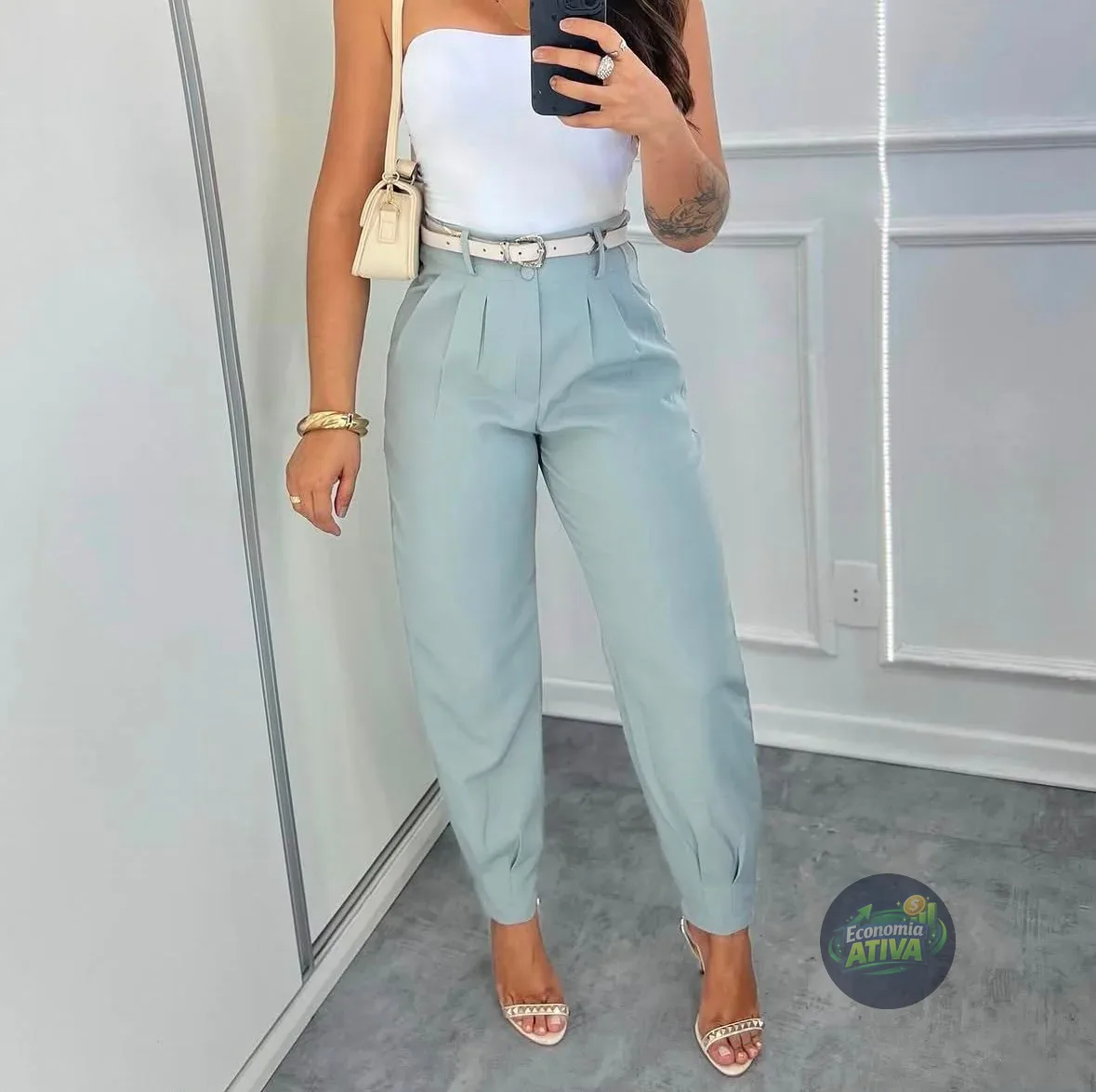 Calça Alfaiataria Casual Skinny Bolso (7 cores)