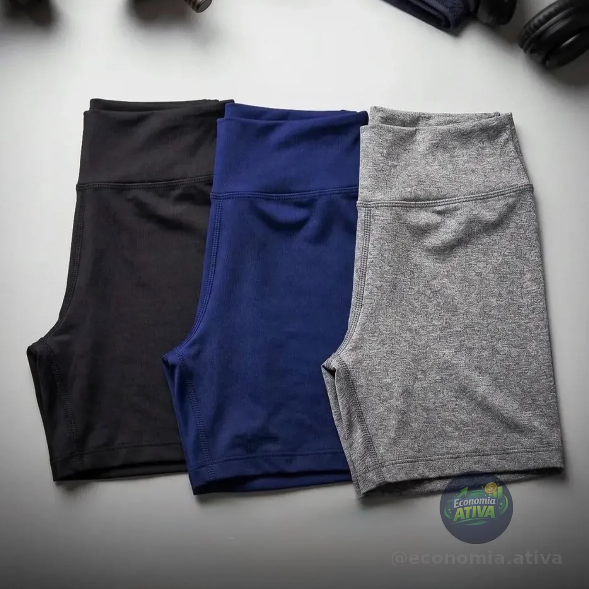Kit 3 Shorts Cintura Alta Zero Transparecia