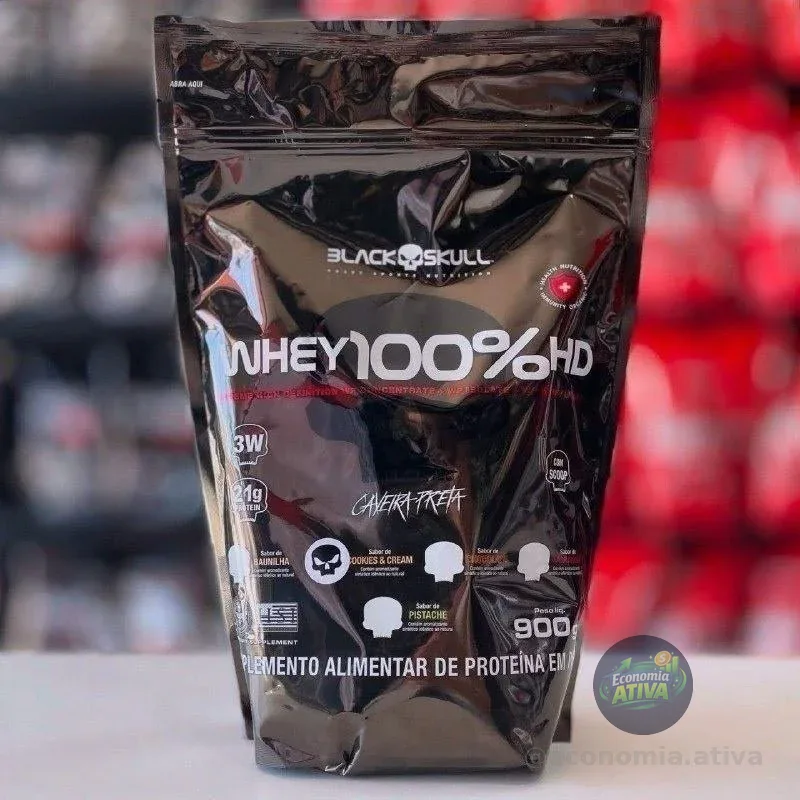 Whey 100% HD Refil Black Skull 900g
