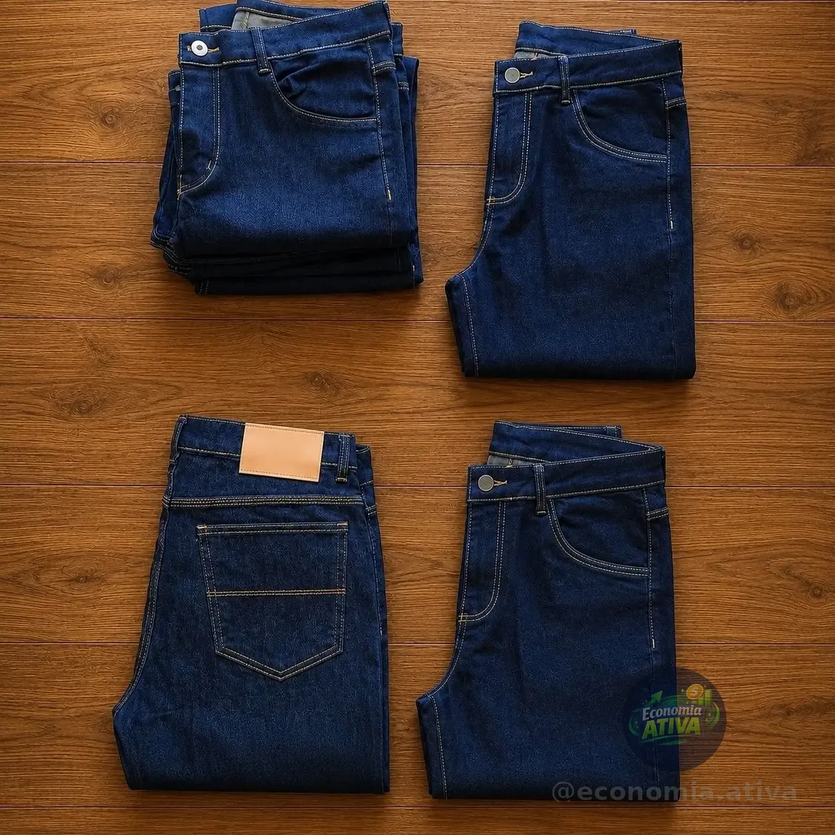 Kit 4 Calça Jeans Masculina Elastano Lycra Trabalho Premium