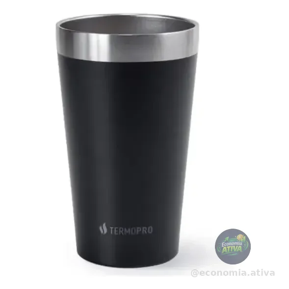 Copo Térmico Para Cerveja 500ml Preto Termopro Liso