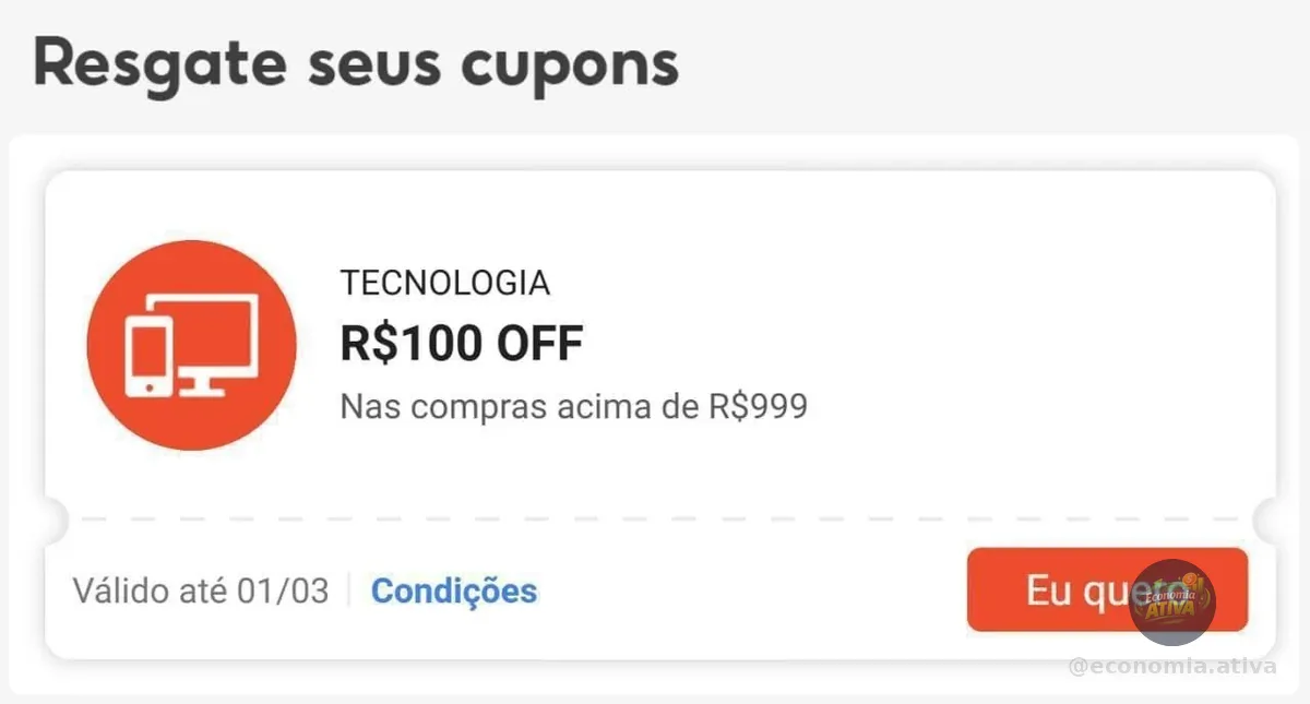 CUPOM TECNOLOGIA SHOPEE