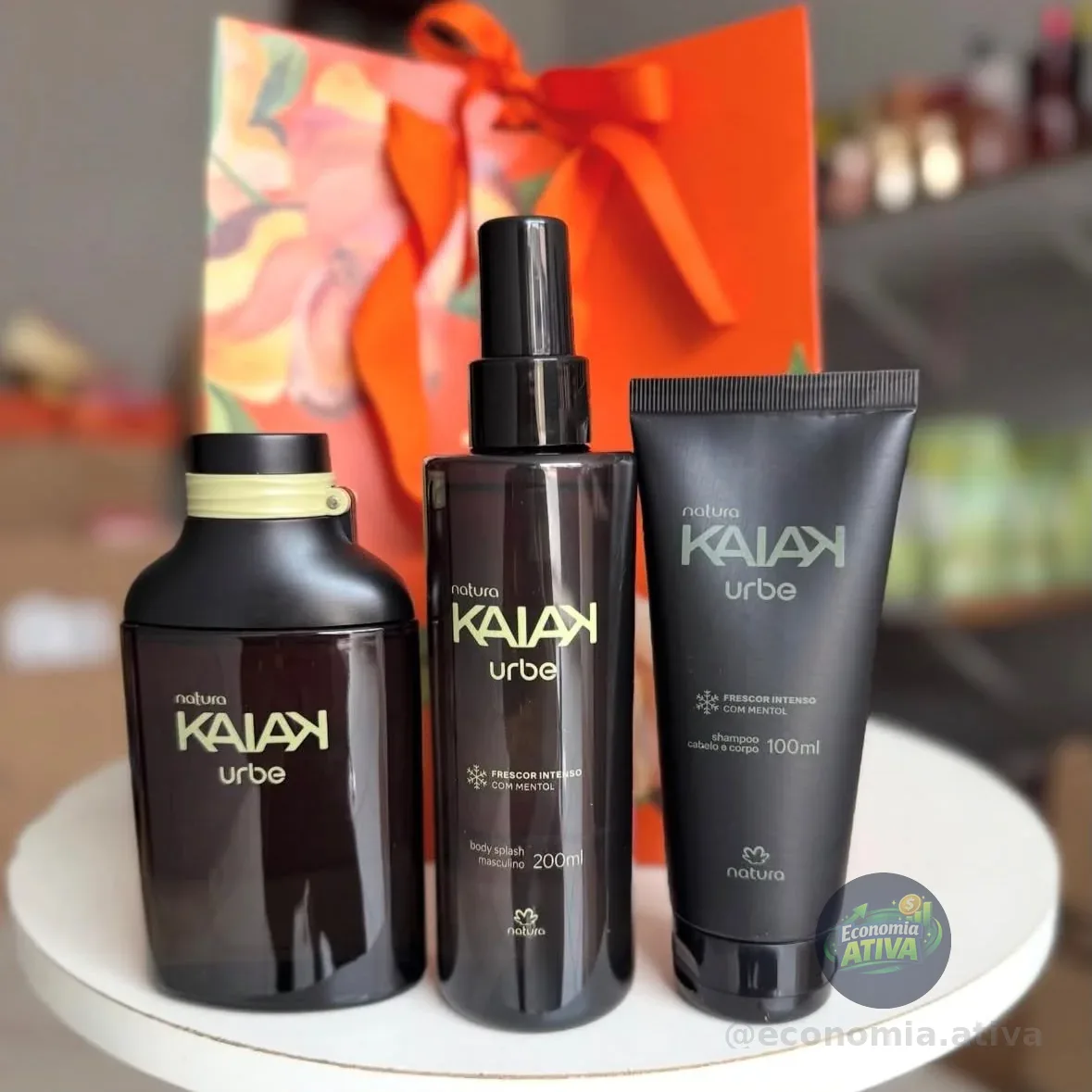Kit Kaiak Urbe Natura • Perfume 100ml • ⁠Body Splash 200ml • ⁠Shampoo Cabelo e Corpo 100ml