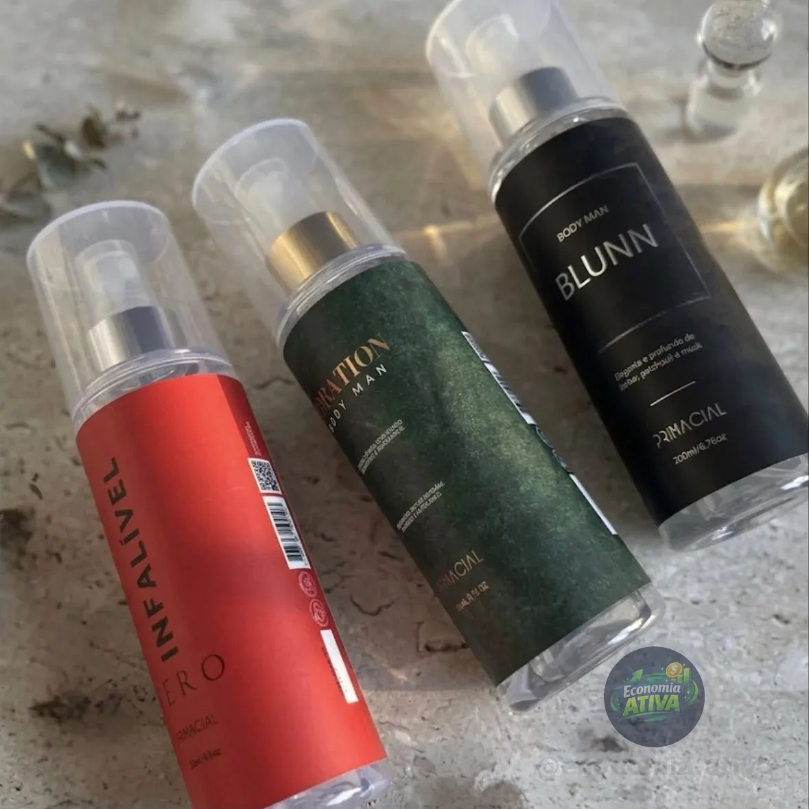 Kit Body Splash Masculino Vibration + Blunn + Infalível Fero 200 ml