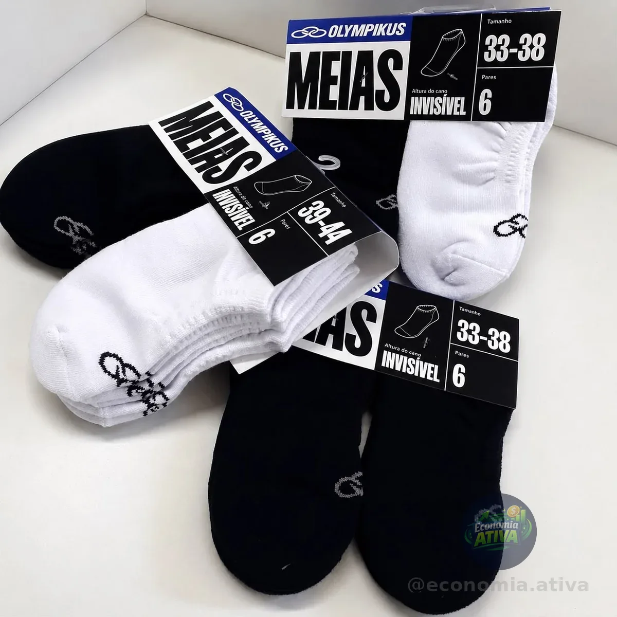 Kit 6 Pares Meia Invisível Olympikus