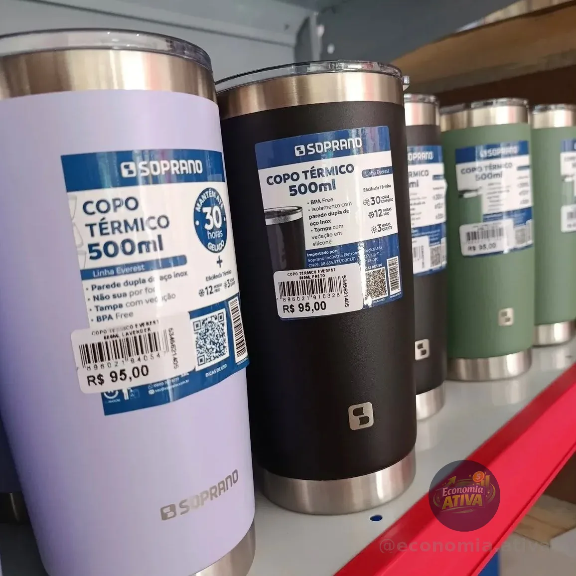 Copo Térmico Inox 500ml C/ Tampa Everest Soprano