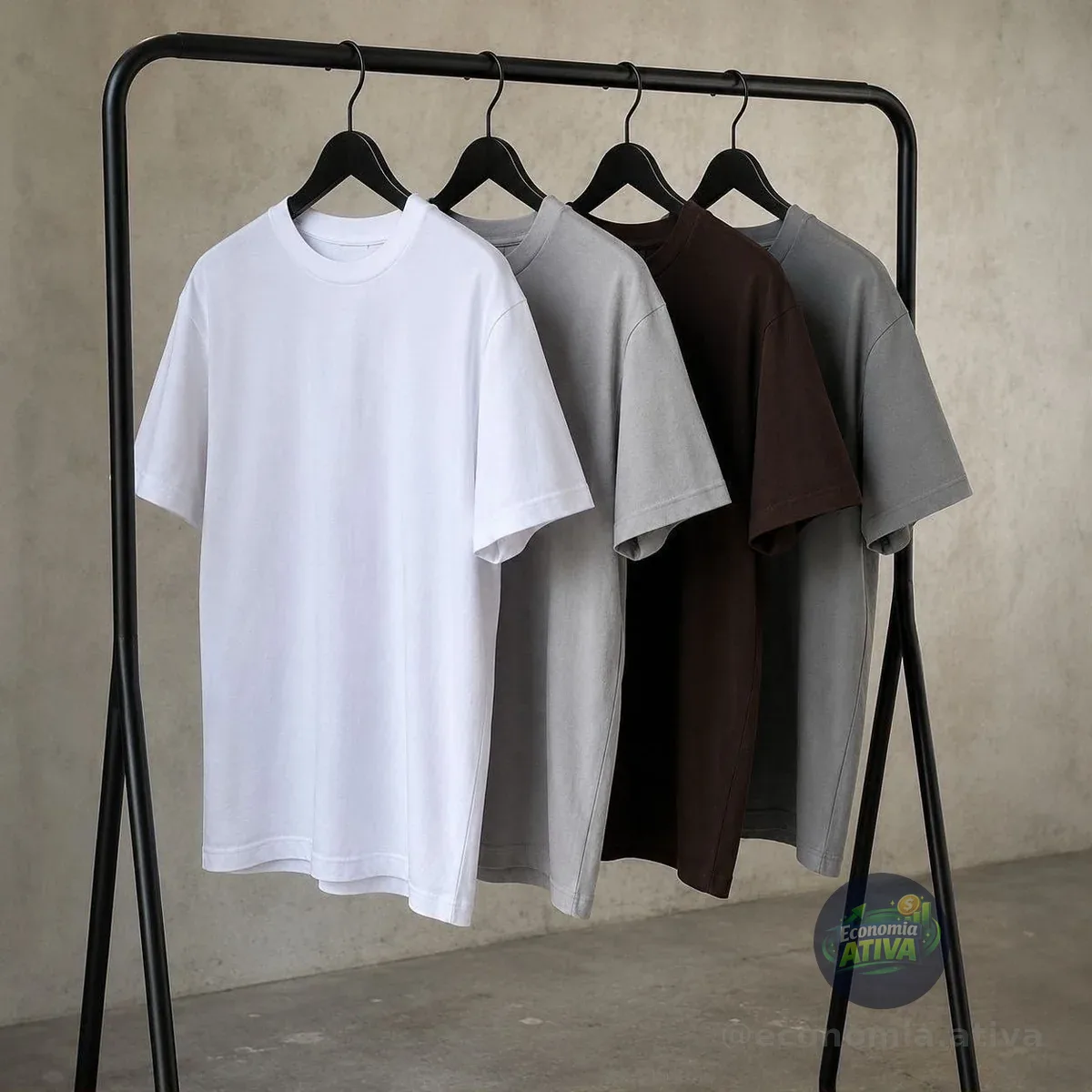 Kit 4 Camisas Camiseta Básica Lisa 100% Algodão Premium 30.1