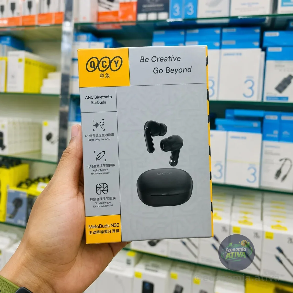 Fone Qcy N30 Anc Bluetooth 5.4 Cancelamento De Ruído