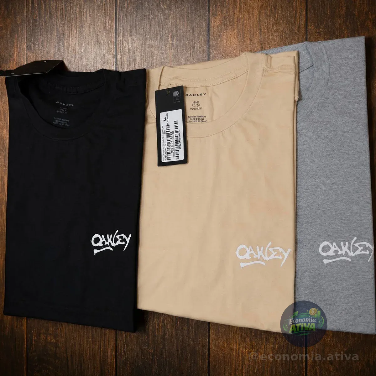 Kit 3 Camisetas Masculina Logo Grafitti Oakley. Misselaneous Logomarca G Liso