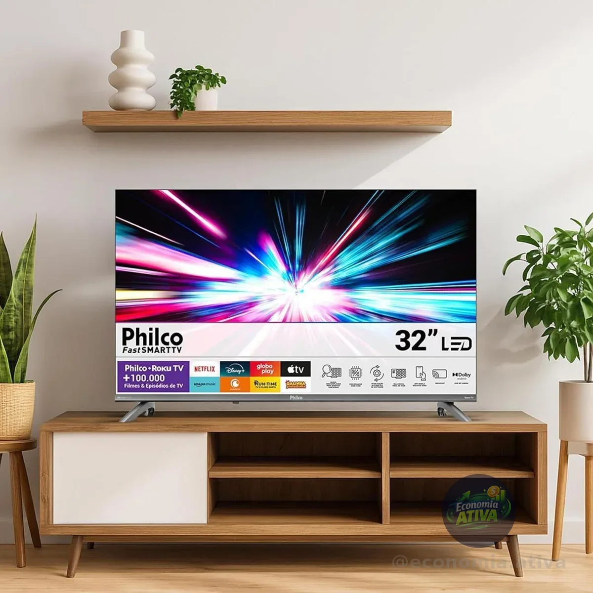 Smart Tv 32 Philco Roku Tv Dolby Áudio Hdr10