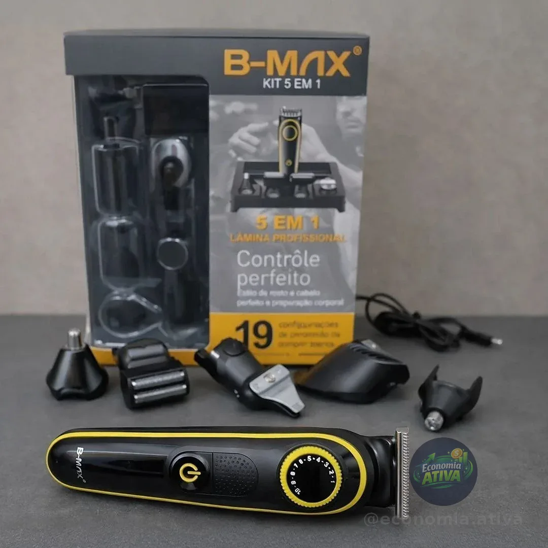 Máquina De Cortar Cabelo Barbeador B-max 5 Em 1