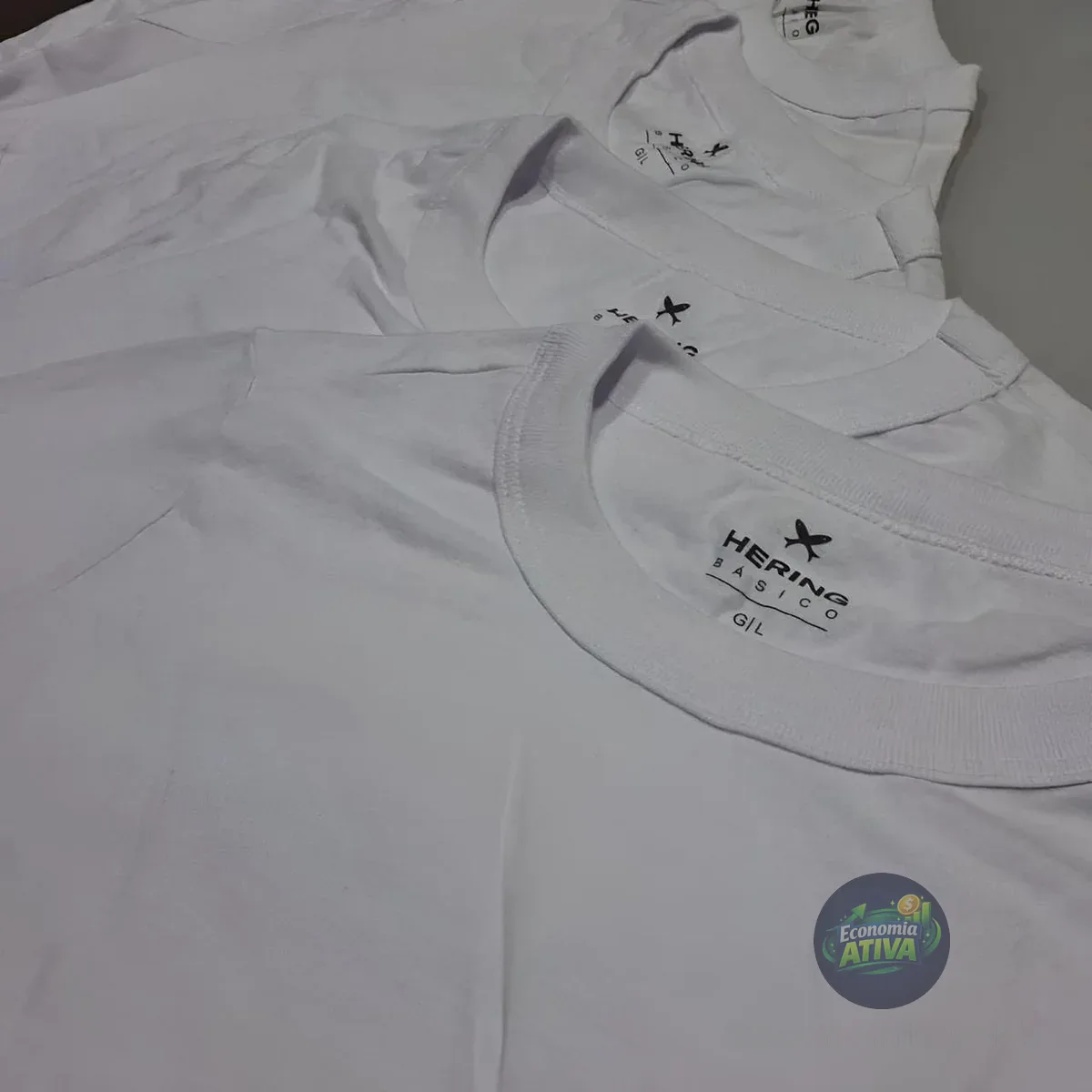 Kit 5 Camisetas Feminina Manga Curta Branca Hering Branco Liso M