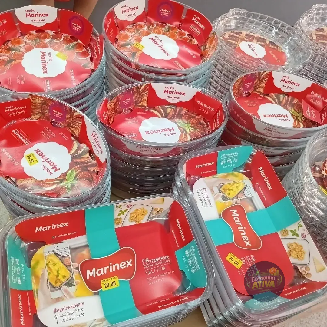 Kit De Travessas Refratárias Em Vidro 10 Peças Marinex Transparente