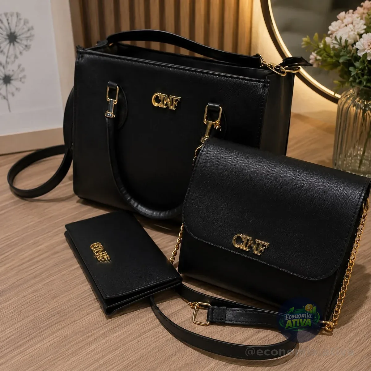 Kit 3 Peças Bolsas Feminina