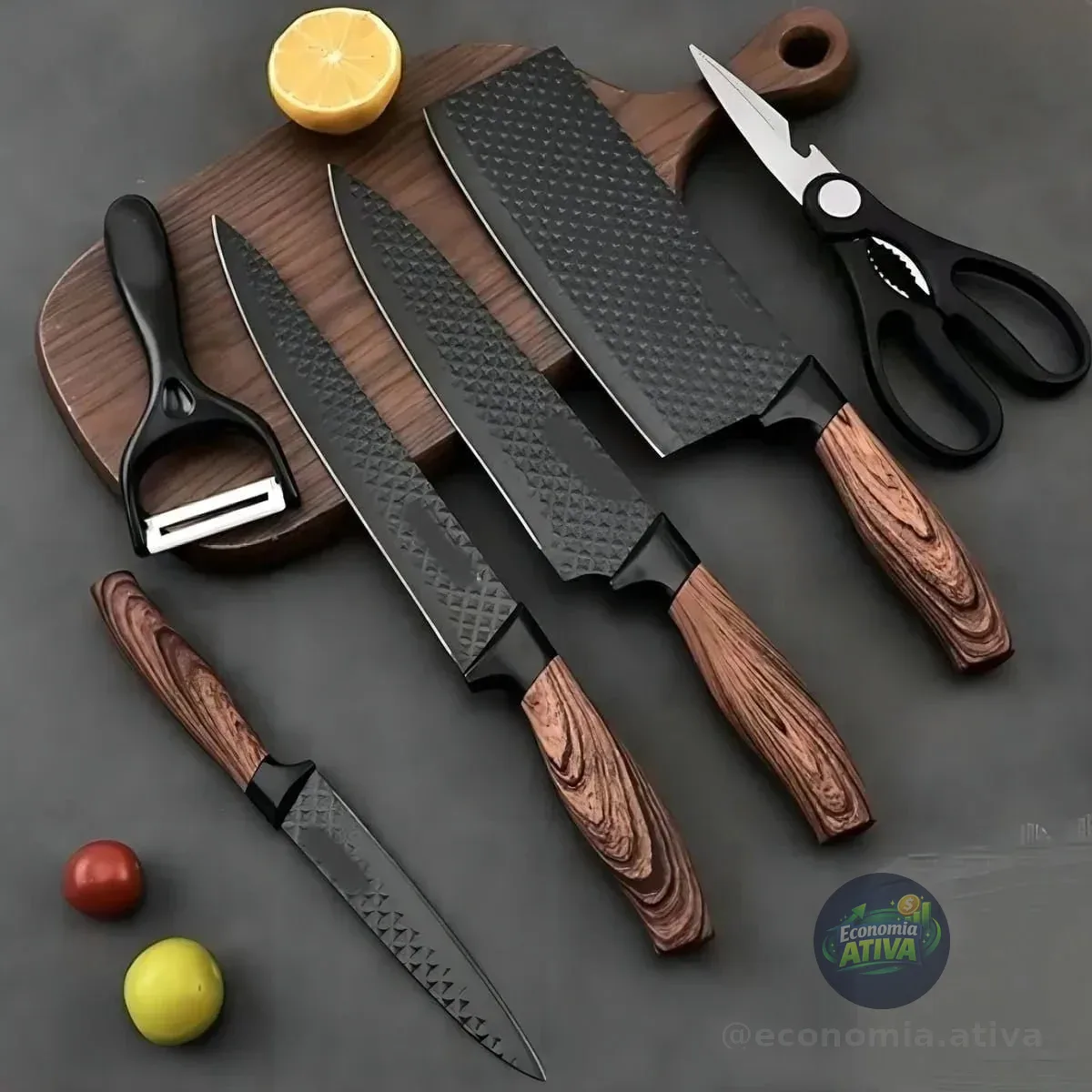 Kit Jogo De Facas Inox Corte Afiado Antiaderente