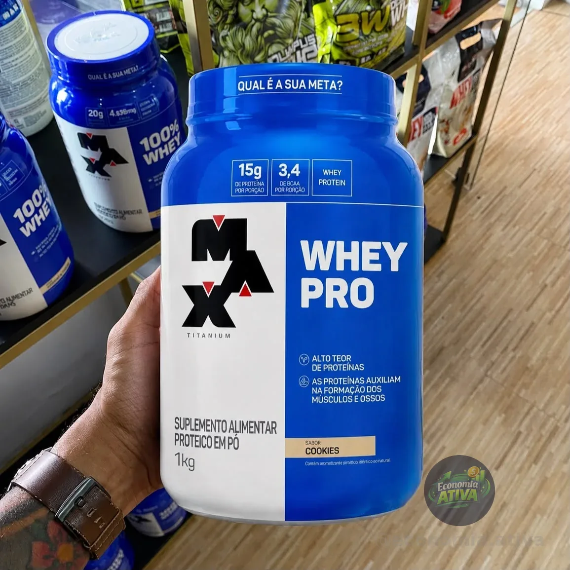 Whey Pro Max Titanium 1kg Sabor Cookies