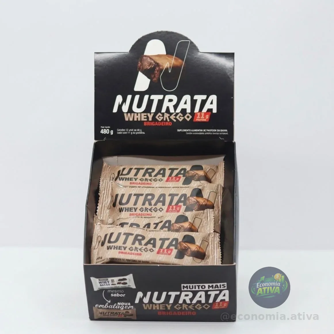 Barra Whey Grego 40g Display Com 12 Uni Brigadeiro Nutrata