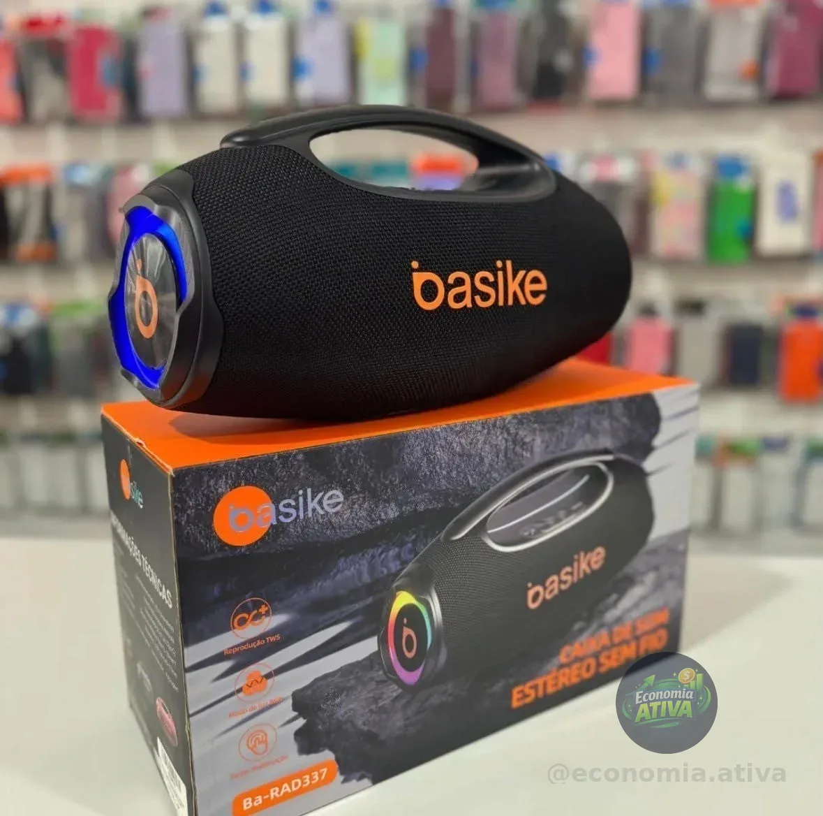 Basike Caixa De Som Boombox Plus 80w 8000mah