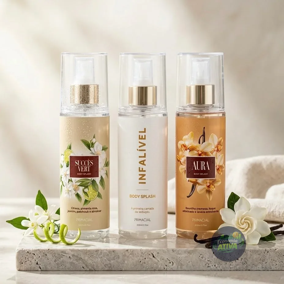 Kit Body Splash Feminino Succès Vert + Aura + Infalível Primacial 200ml