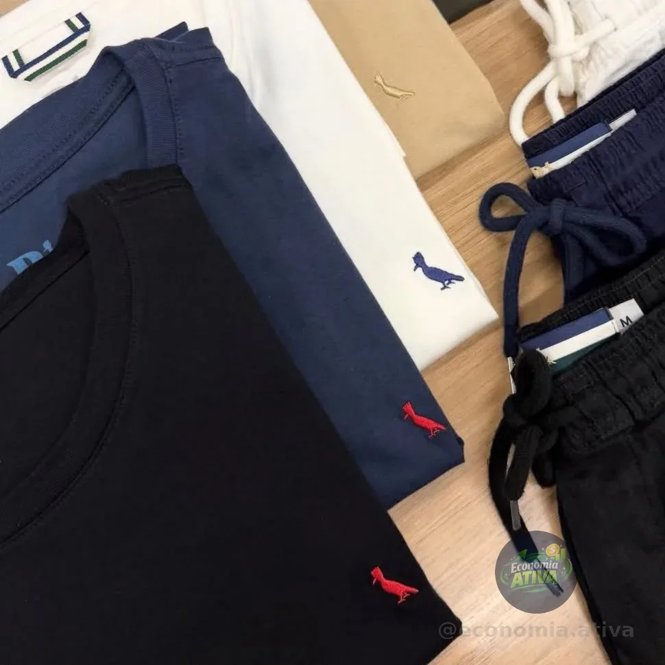Kit 3 Camiseta Básicas Brasa E Gota Pica Pau Bordado Reserva