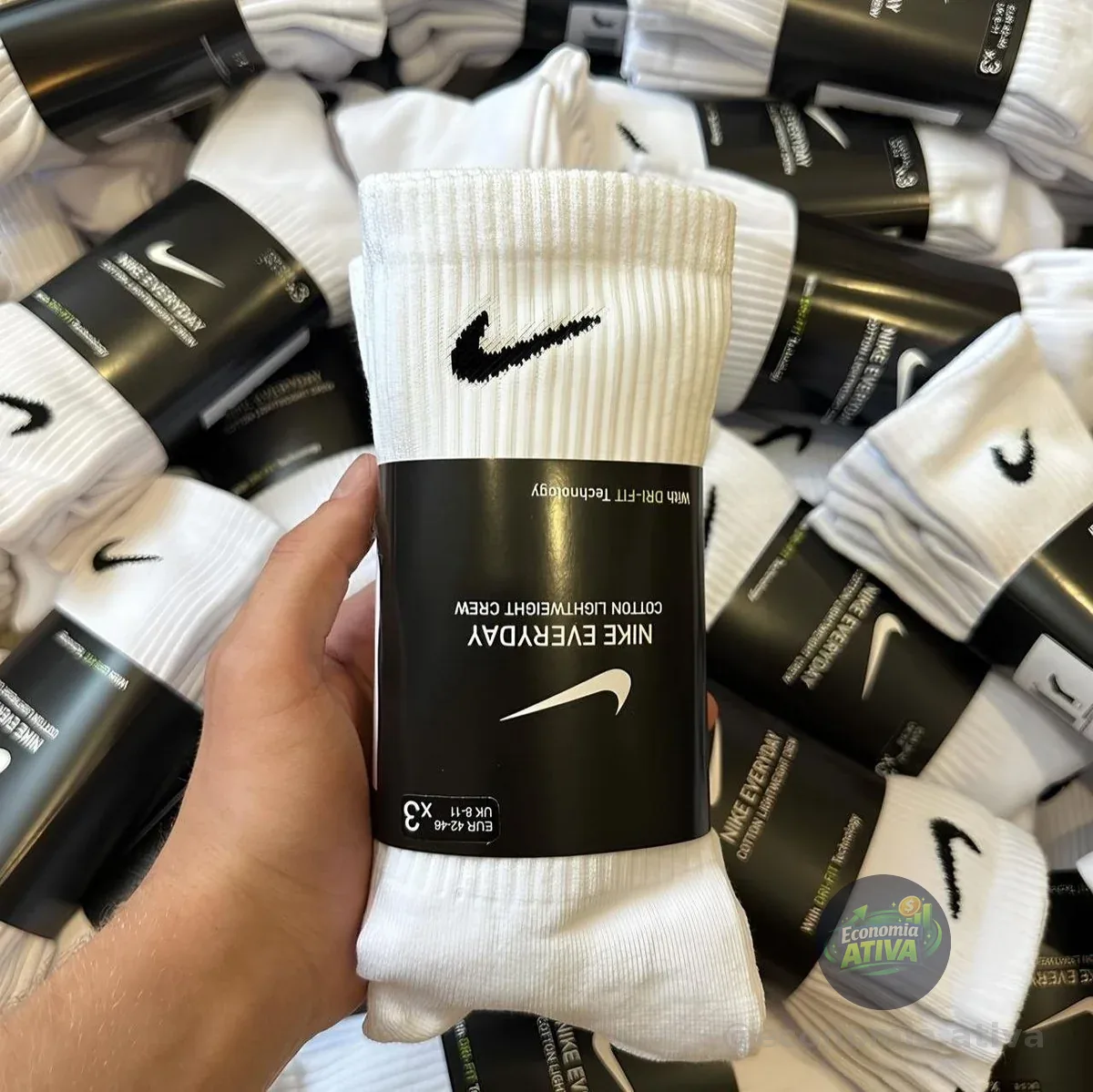 Meia Nike Everyday Lightweight Training Crew (3 Pares)
