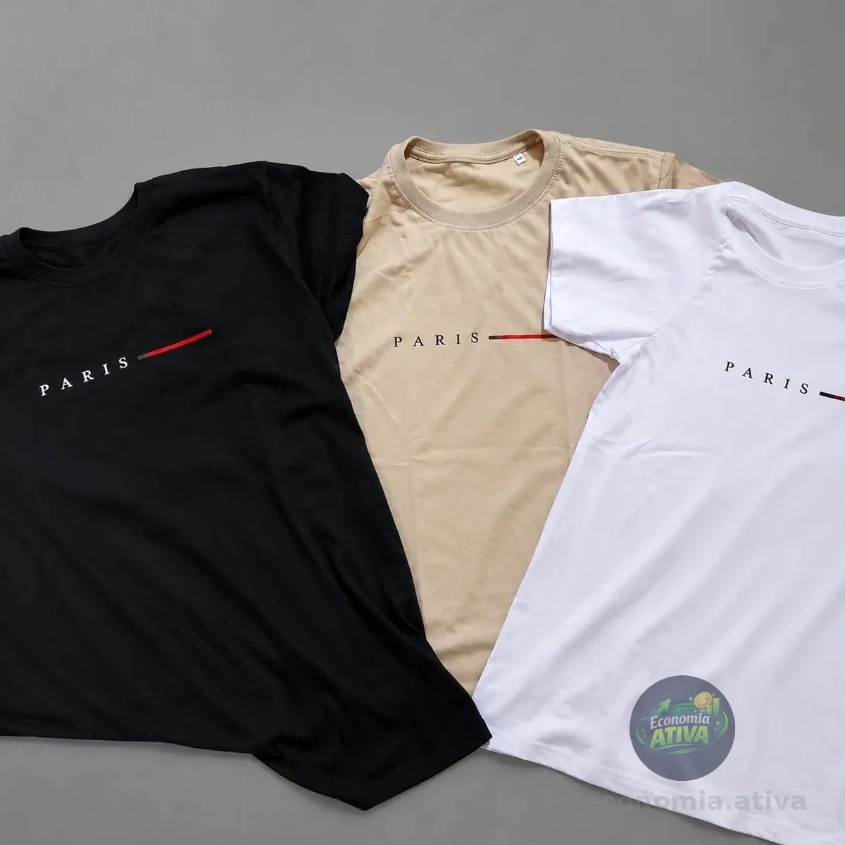 Kit 3 Camisetas Paris Algodão