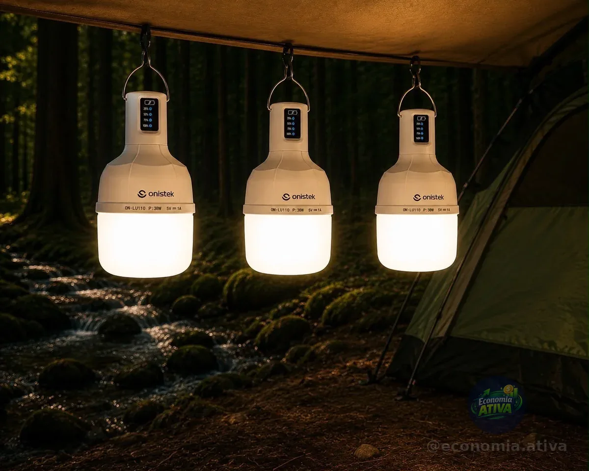 Kit 3 Lâmpada De Led Recarregável Usb