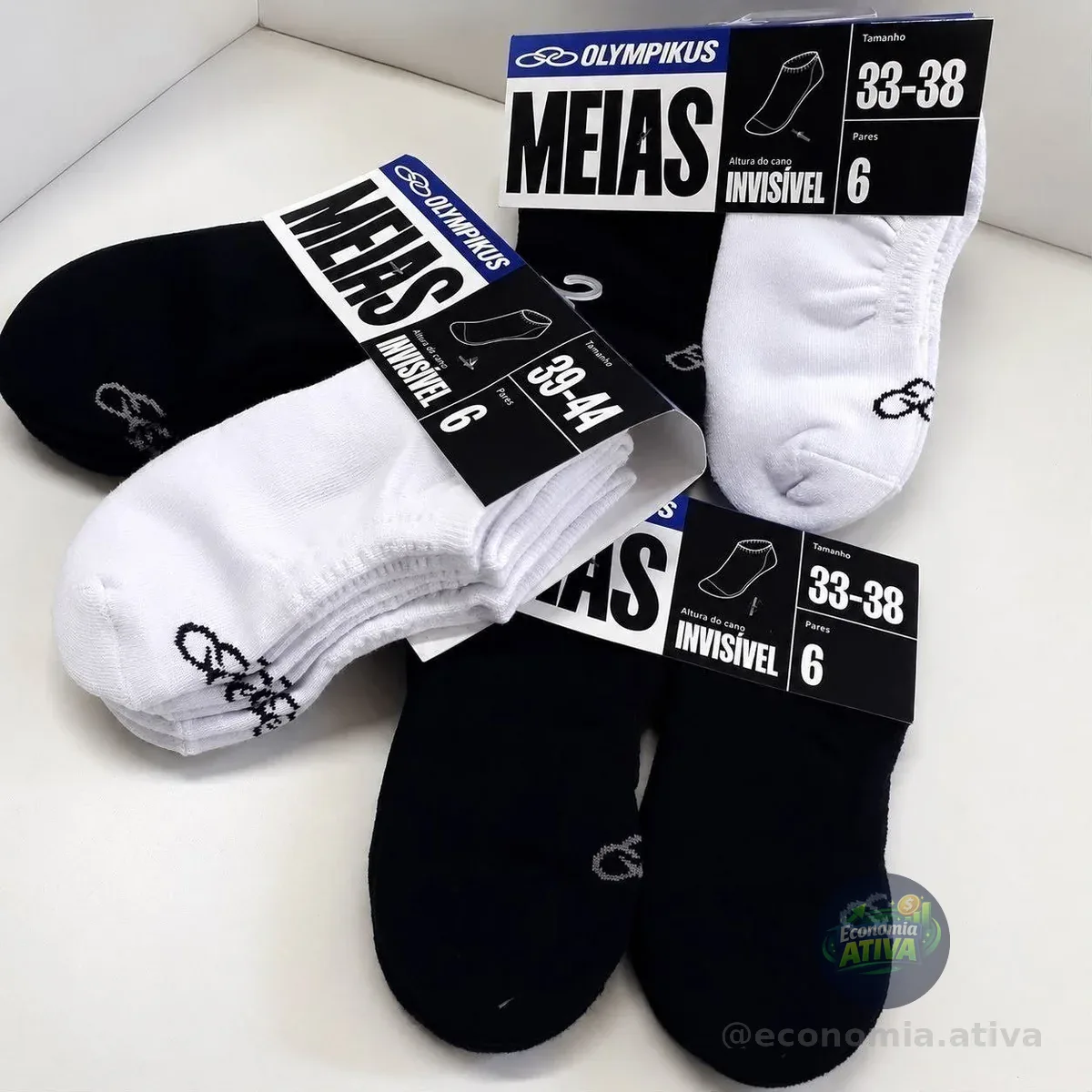 Kit 6 Pares Meia Invisível Olympikus