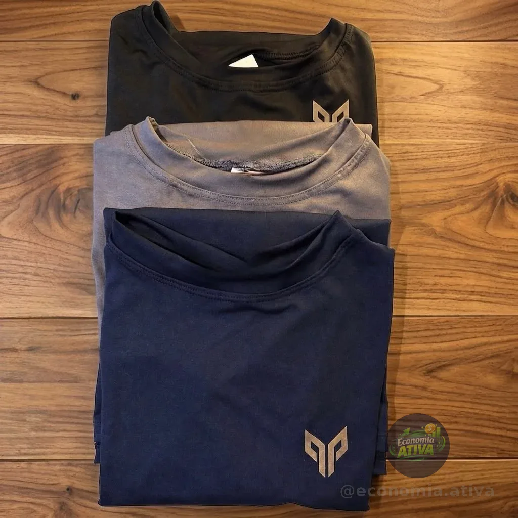 Kit 3 Camisetas Térmicas Masculina Segunda Pele Camisa Uv50-
