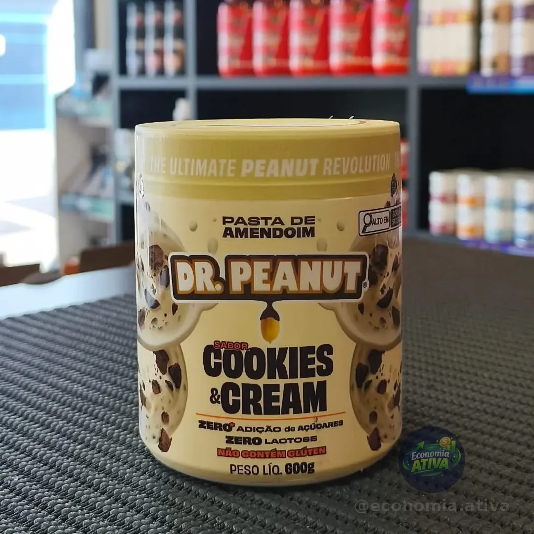 Pasta De Amendoim Dr. Peanut Sabor Cookies & Cream De 600g
