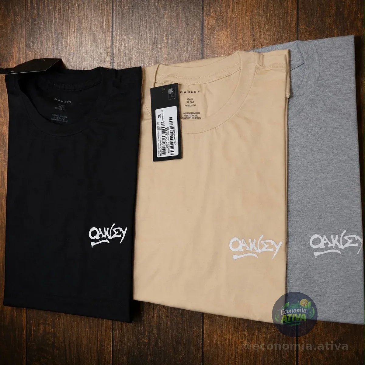 Kit 3 Camisetas Masculina Logo Grafitti Oakley. Misselaneous Logomarca G Liso