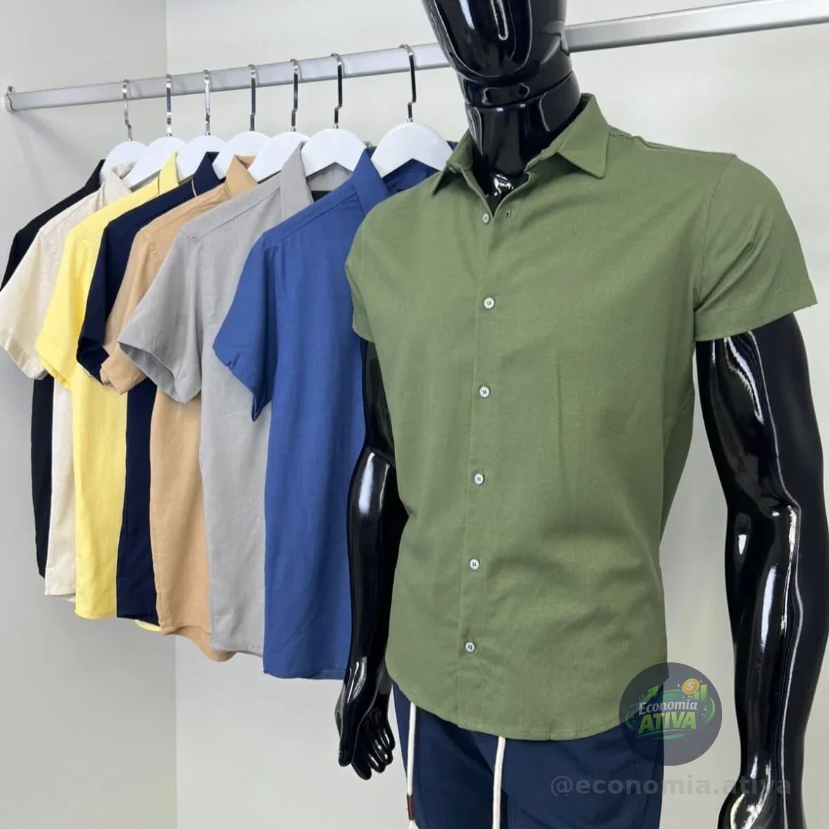 Camisa Manga Curta Social Verão Slim