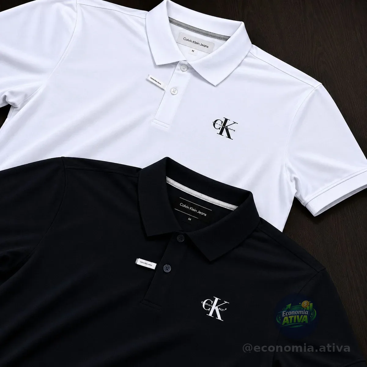 Polo Calvin Klein Jeans Piquet Regular Re Issue Azul Marinho