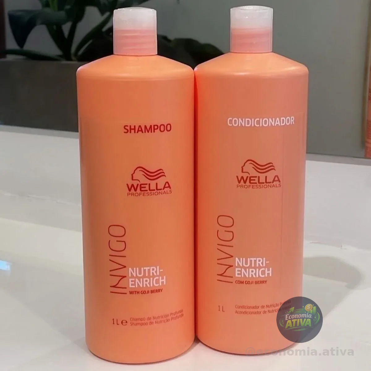Kit Wella Pro Invigo Enrich Shampoo 1L + Condicionador 1L