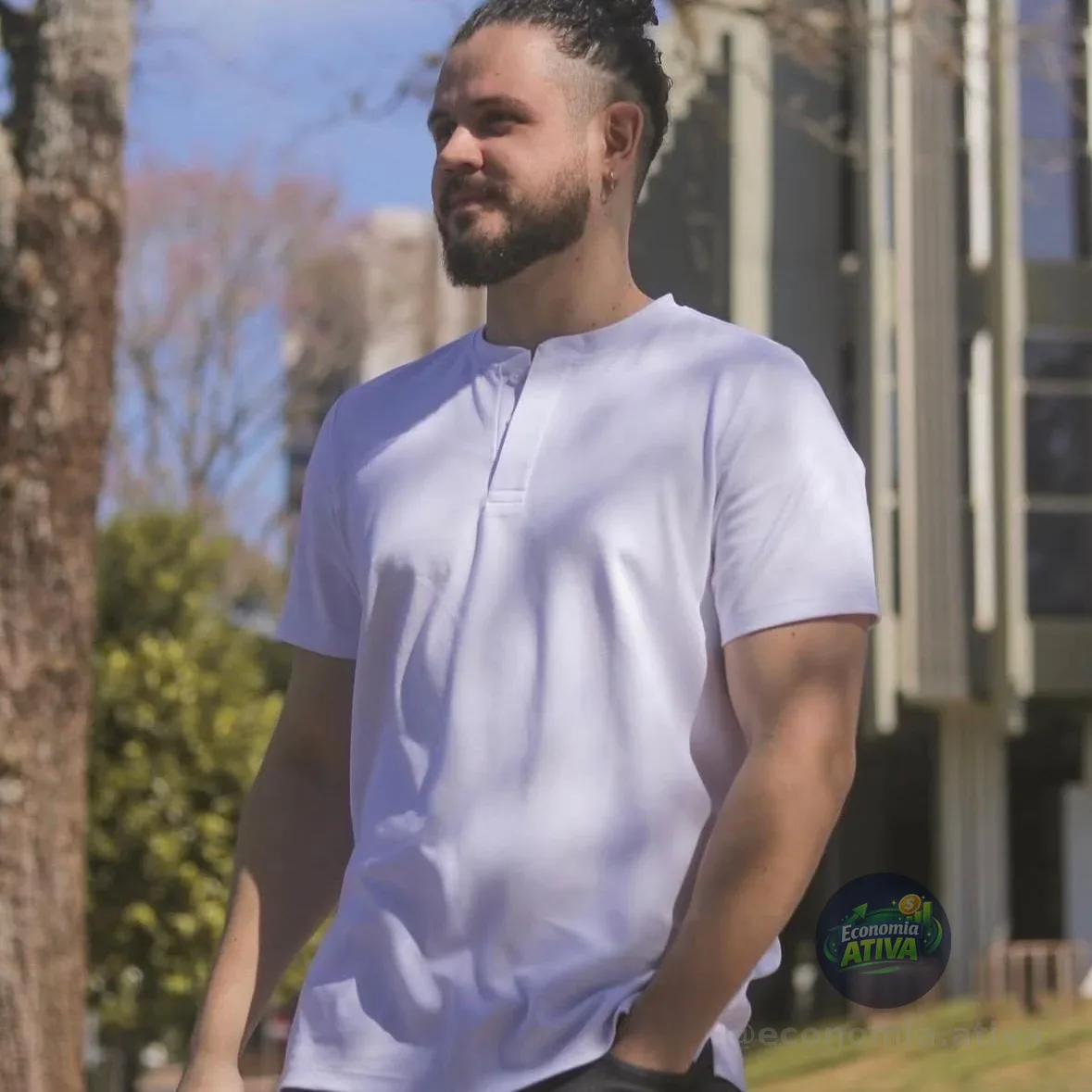 Camiseta Henley Core Masculino