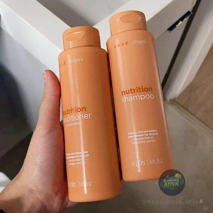 Kit Braé Stages Nutrição: Shampoo E Condicionador Para Cabelos Ressecados E Sem Vida