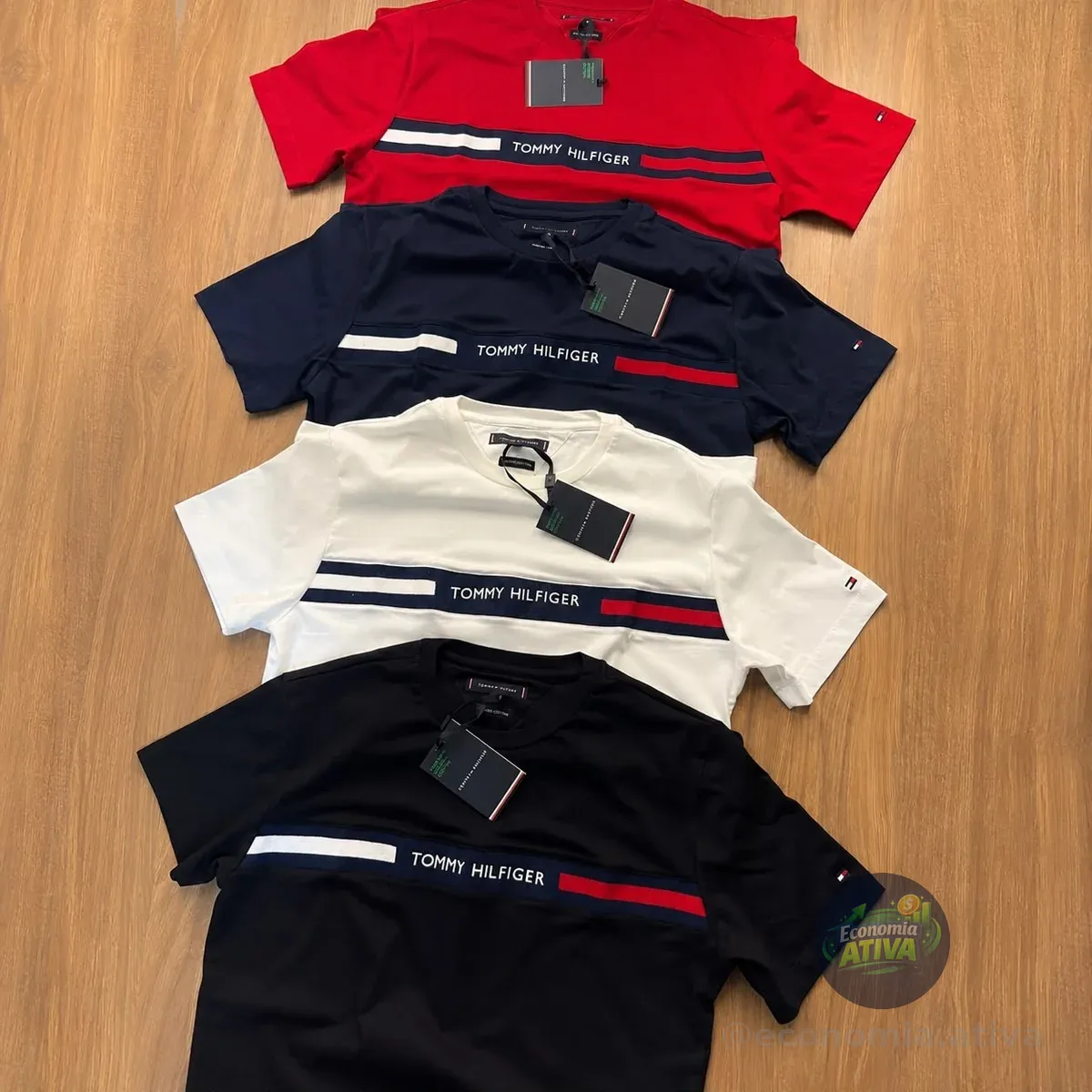 Kit Camisetas Tommy Hilfiger Chest Insert Branca/preta 2un