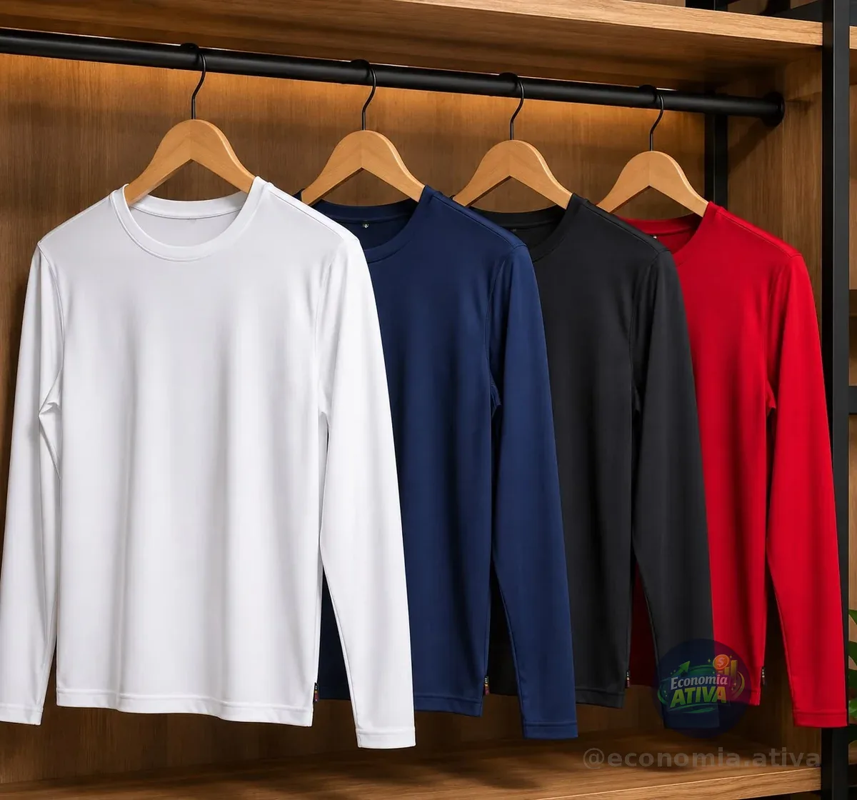 Kit 4 Camisas Segunda Pele Térmica Uv50 Dry Fit Manga Longa