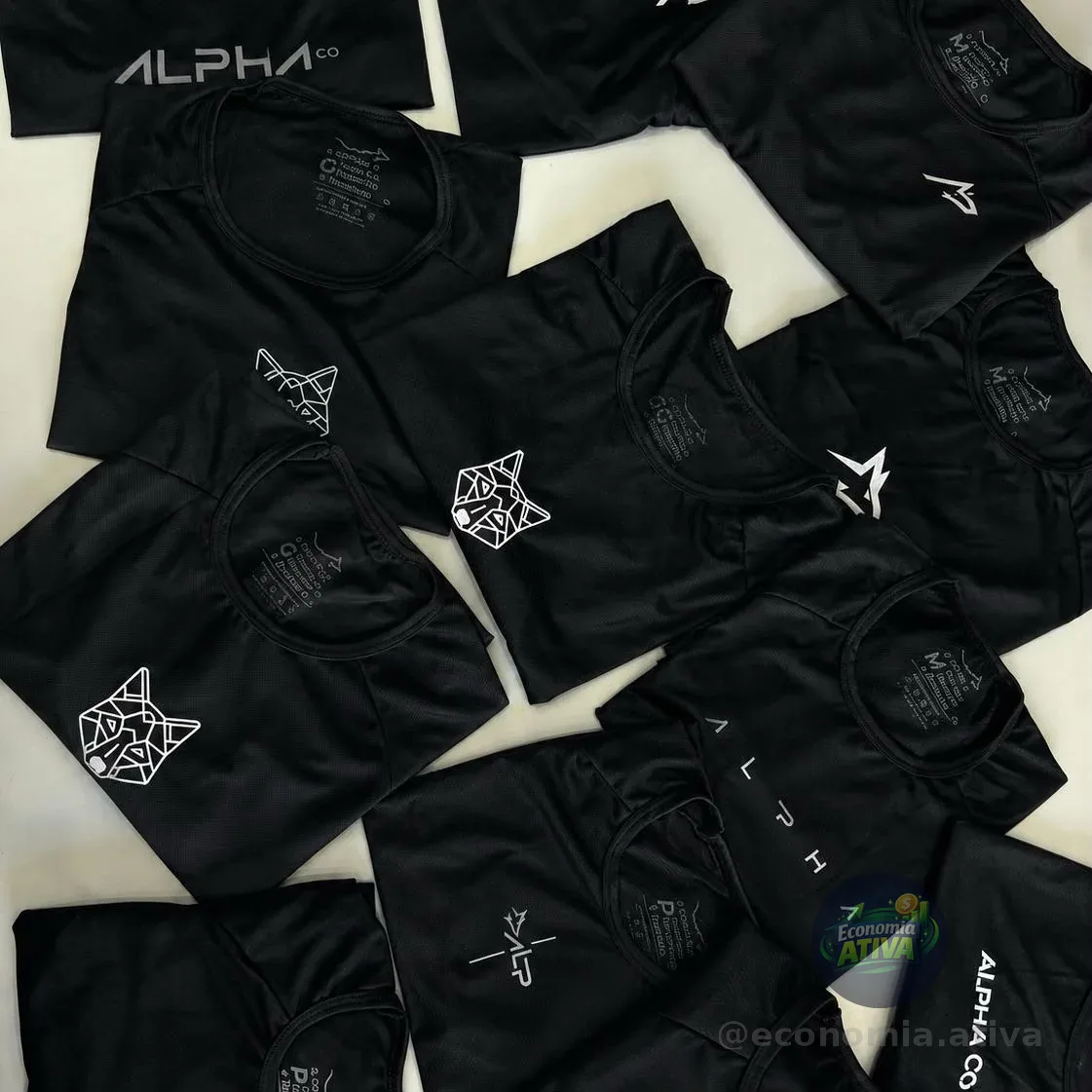 Kit 5 Camisetas Dry All Black Alpha